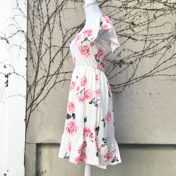 NEW Mommy and Me White Rose Floral Dress - Picture 6 of 7